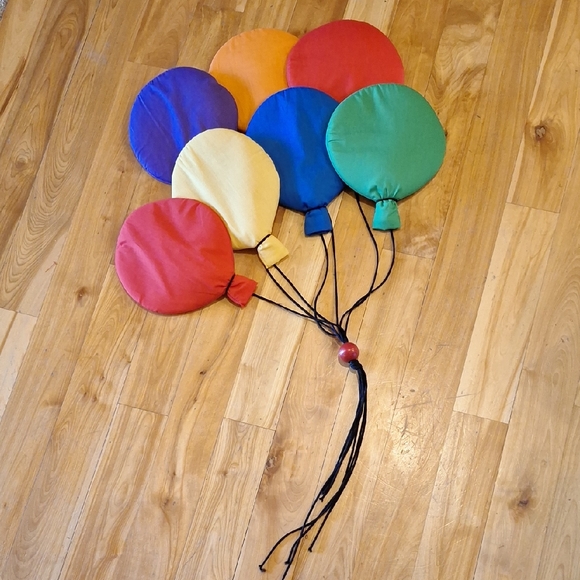 Vintage Other - Vintage 70s 80s Circus Balloon Fabric Wall Hanging Kids Decor Wooltex 19…